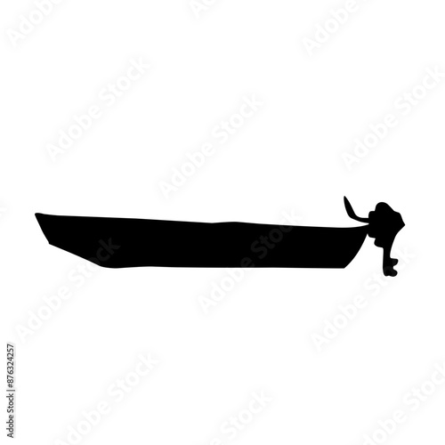 fisherman in boat logo vector silhouette