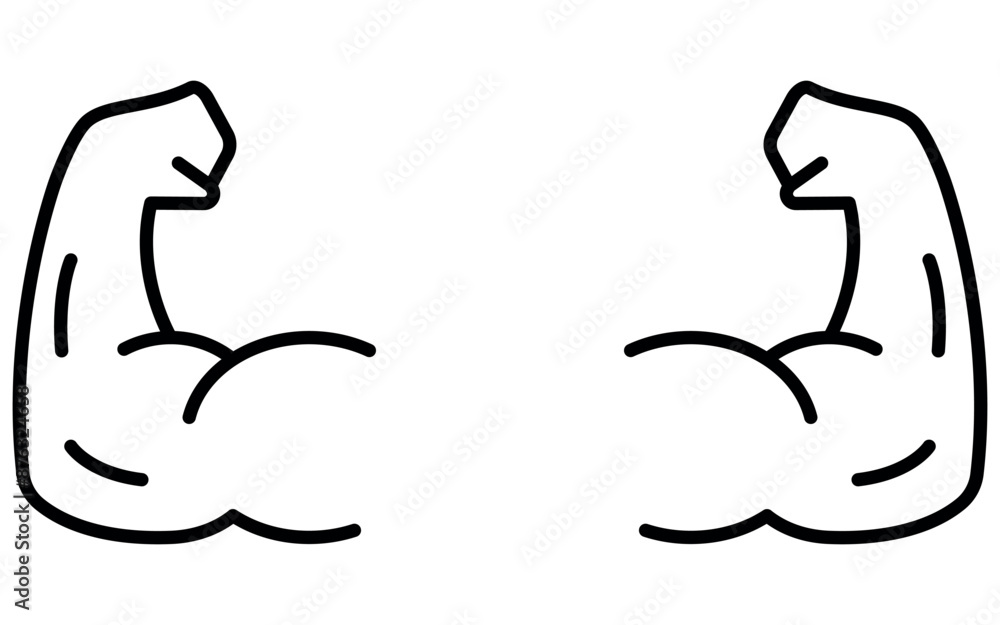 Biceps musclar arm icon. Strong muscular arms. Vector illustration. Biceps musclar arm icon. Strong muscular arms. Vector illustration.