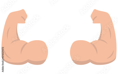 Biceps musclar arm icon. Strong muscular arms. Vector illustration.