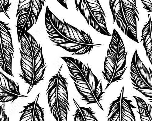 Eagle feather seamless pattern design v2