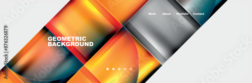 Circle triangle geometric web site page template. Vector Illustration For Wallpaper, Banner, Background, Card, Book Illustration, landing page