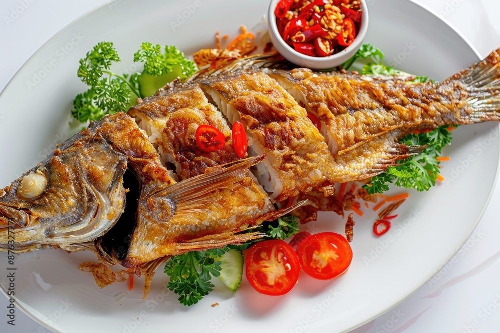 grilled fish ikan bakar with lemon and vegetables grilled fish ikan bakar with lemon and vegetables