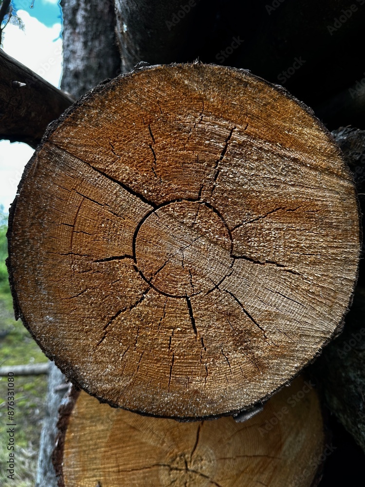 Naklejka premium cut tree trunk