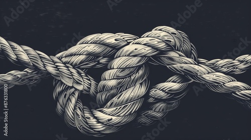 A detailed illustration of a sailor's knot with intricate loops and patterns is a visual and practical masterpiece.