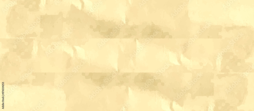 Fototapeta premium Old brown crumpled paper texture. horizontal banner texture wallpaper. old grunge parchment background. Vintage ancient empty copy space.