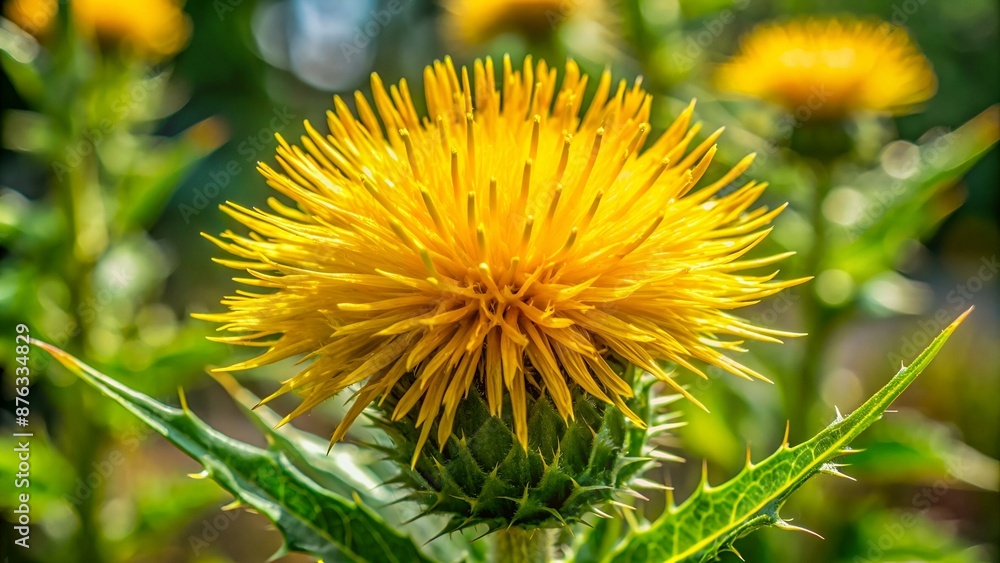 Yellow garden thistle (Sonchus oleraceus) grows in nature Yellow garden thistle (Sonchus oleraceus) grows in nature