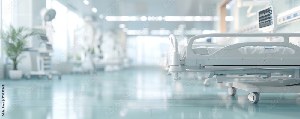 Advanced medical technology in a modern, hygienic patient room ideal for hospital promotions, healthcare services, and medical equipment ads Advanced medical technology in a modern, hygienic patient room ideal for hospital promotions, healthcare services, and medical equipment ads