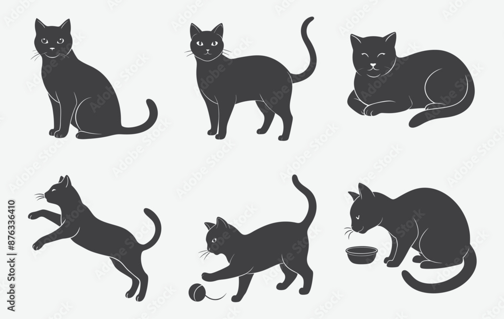 Print Ultimate Cat Silhouette Vector Set: Perfect Designs for Your Creative Projects Print Ultimate Cat Silhouette Vector Set: Perfect Designs for Your Creative Projects