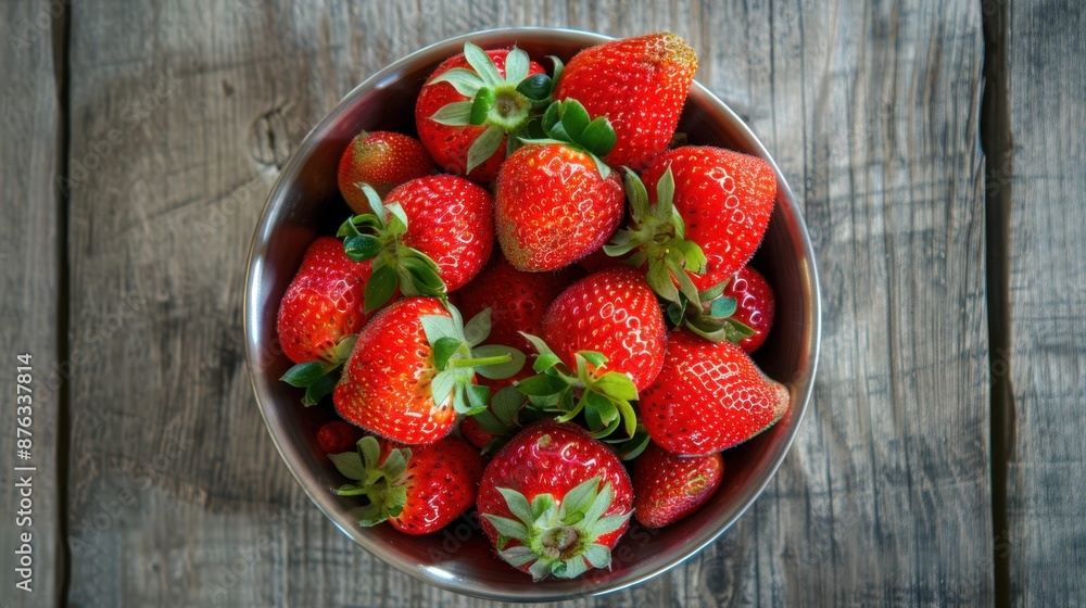 The bowl of fresh strawberries The bowl of fresh strawberries