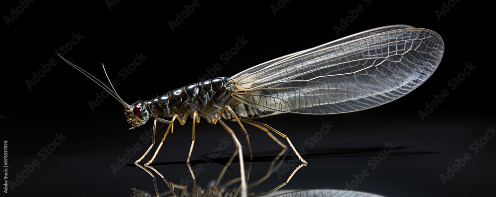 Transparent Insect on Black Background Transparent Insect on Black Background
