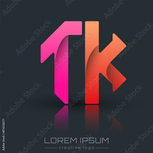 Creative design of the letters T and K. A template for a corporate brand, logo, and business card. A recognizable element of the brand name. The idea of thematic creativity Free Download Creative design of the letters T and K. A template for a corporate brand, logo, and business card. A recognizable element of the brand name. The idea of thematic creativity - GFXLoad