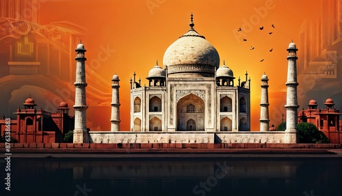 illustrated image of the tajmahal