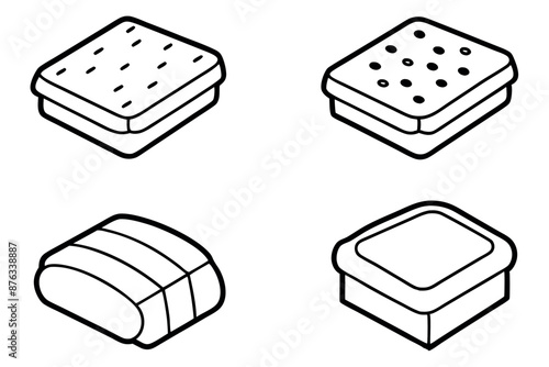 Croque monsieur line art design beautiful artwork for culinary art lovers