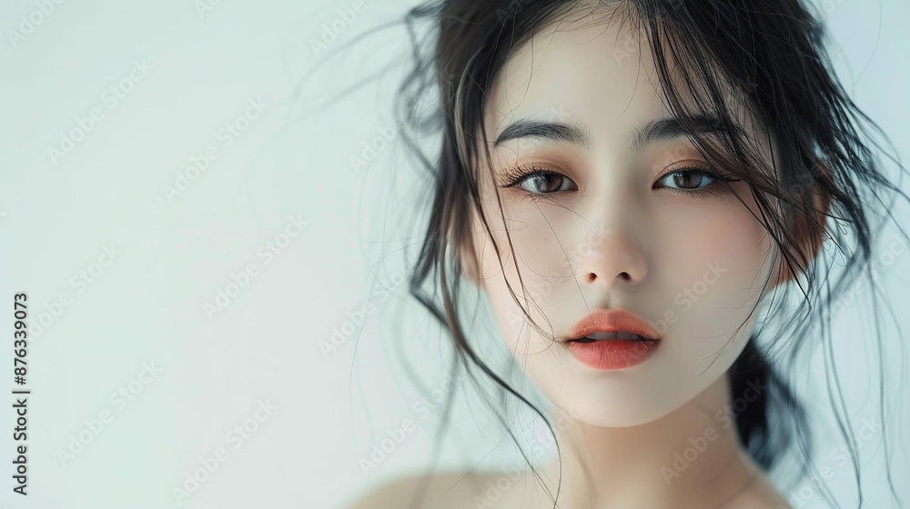 A portrait of cute Japanese asian women fashion model face A portrait of cute Japanese asian women fashion model face