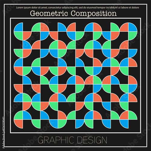 Geometric design. Template for a cover, poster, banner, poster or booklet. Corporate style layout. An idea for interior decoration and creative design