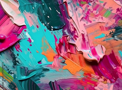 Bright smoke patterns on a yellow, orange, and blue canvas