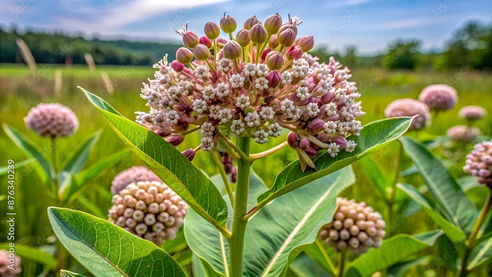 Common Milkweed (Asclepias syriaca) growing in a meadow. Common Milkweed (Asclepias syriaca) growing in a meadow.