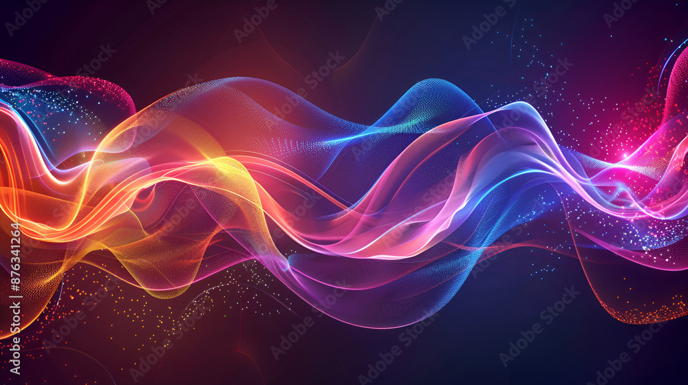 Abstract background with colorful smoke waves ,Sound neon wave illustration , neon waves, abstract tech energy flow dark blue and purple
Abstract background with colorful smoke waves ,Sound neon wave illustration , neon waves, abstract tech energy flow dark blue and purple