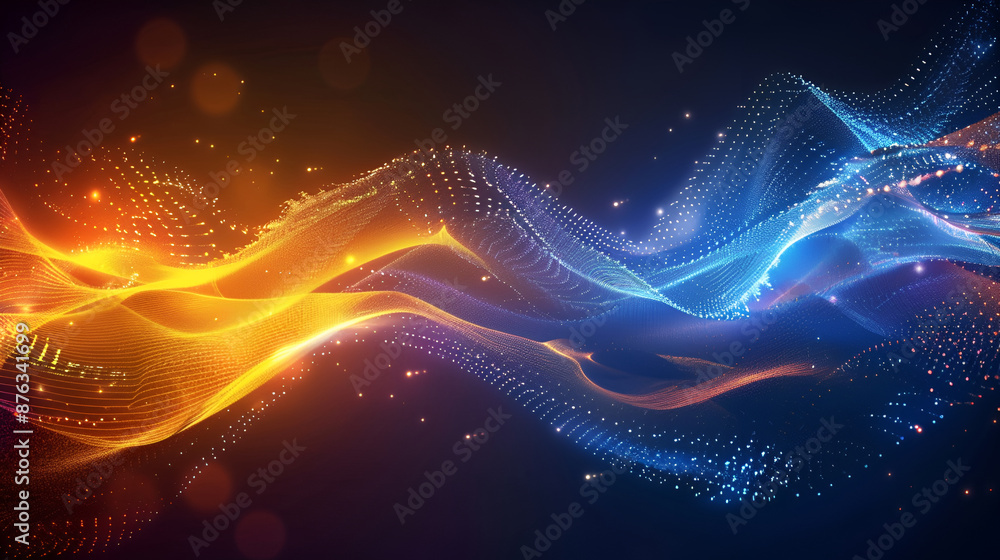 futuristic shimmering particles 3d abstract background ,multicolor glow waves, dotted, 3d space, blue lights streamlined design futuristic shimmering particles 3d abstract background ,multicolor glow waves, dotted, 3d space, blue lights streamlined design