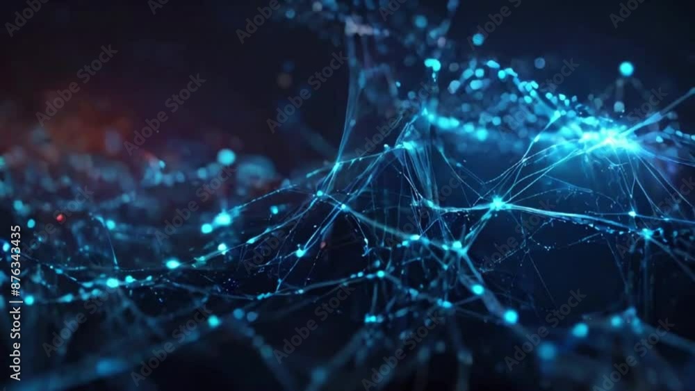 Visualize quantum particles interacting within a blue-hued field, with waves of energy passing through. Bokeh lights can represent quantum fluctuations, 4K High-Quality wallpaper animation video Visualize quantum particles interacting within a blue-hued field, with waves of energy passing through. Bokeh lights can represent quantum fluctuations, 4K High-Quality wallpaper animation video