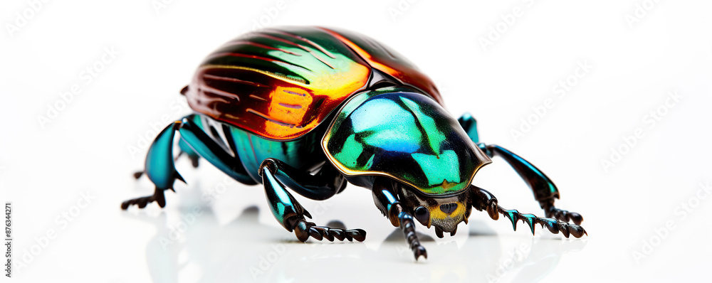 Close Up Of A Jewel Beetle On A White Background Close Up Of A Jewel Beetle On A White Background