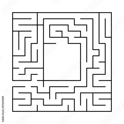 A square maze with an exit in the center. A game for children