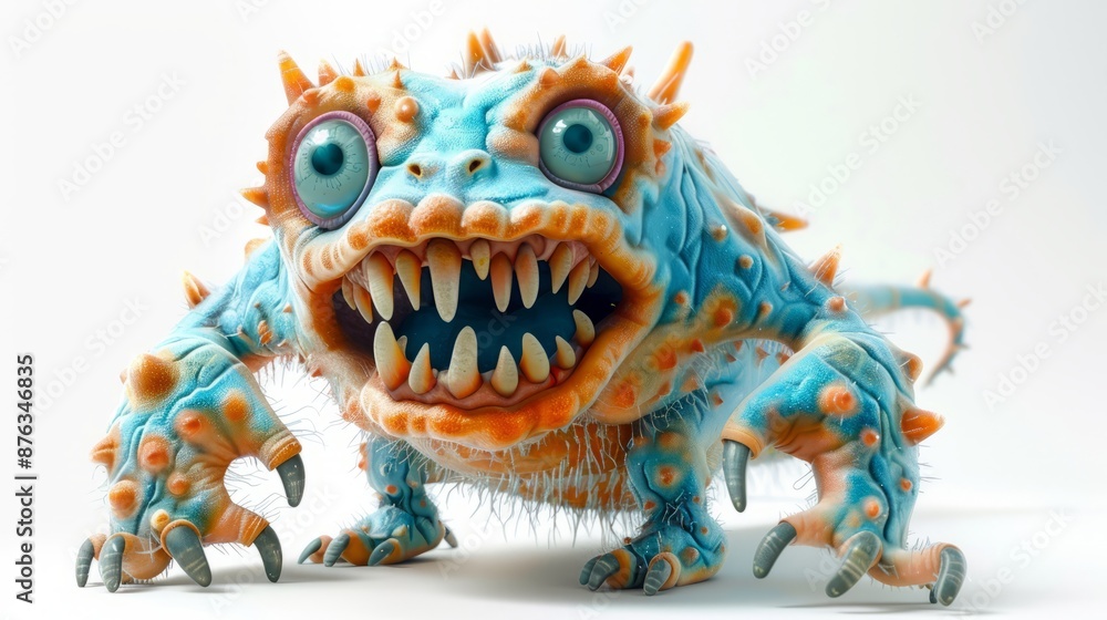3D furry color monster cartoon character 3D furry color monster cartoon character