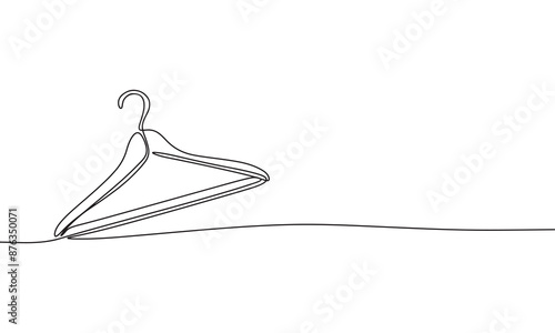 Hanger one line continuous. Line art hanger. Hand drawn vector art. 