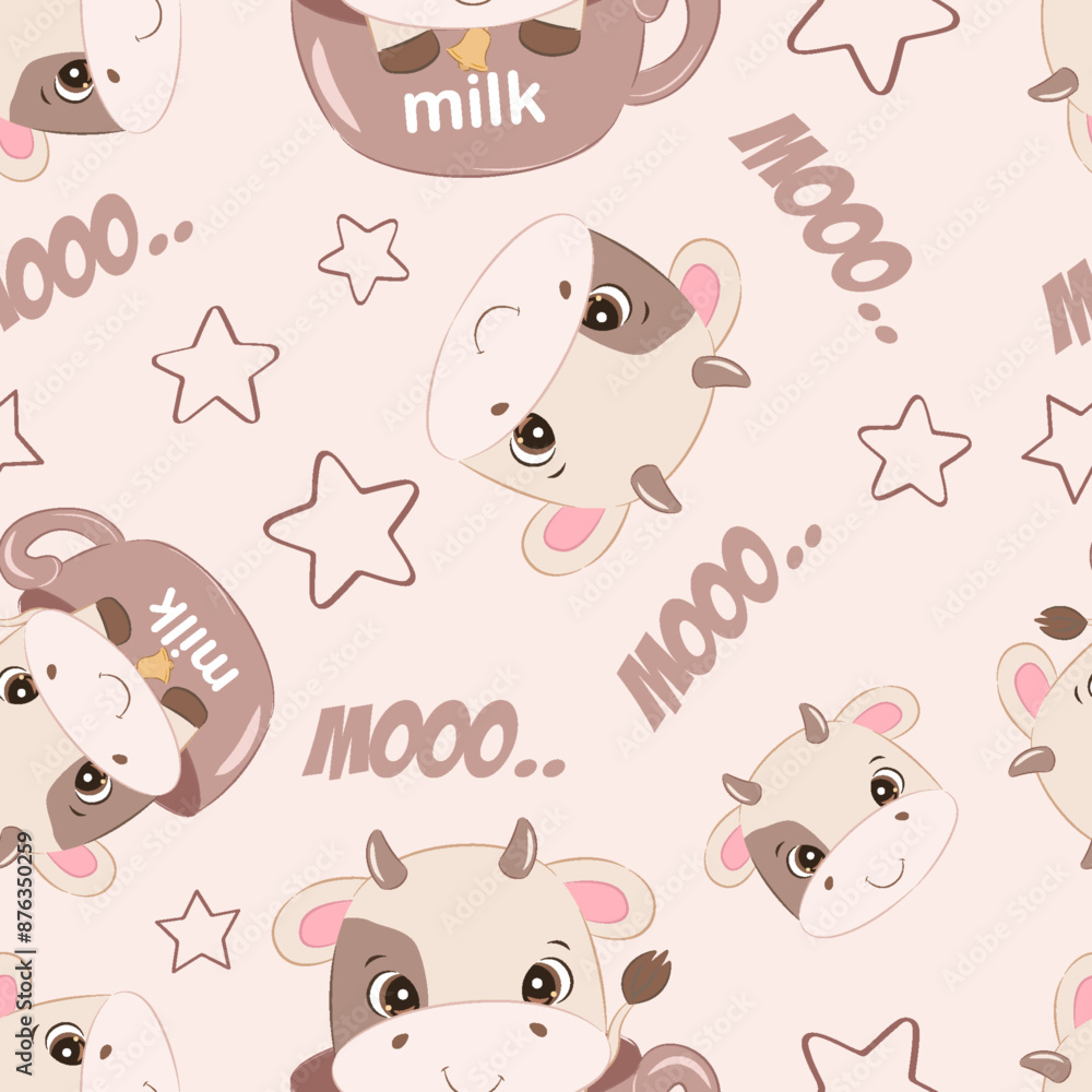 Obraz premium Cute baby animals seamless pattern