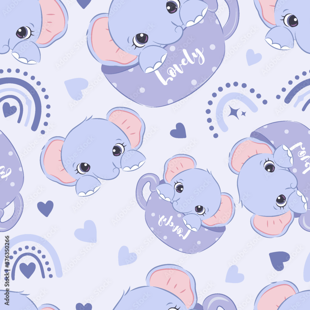 Cute baby animals seamless pattern Cute baby animals seamless pattern