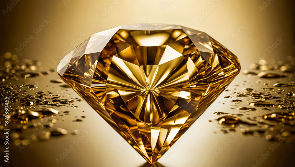 closeup large dazzling diamond yellow gemstone closeup large dazzling diamond yellow gemstone