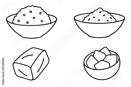 Patatas bravas line art design elegant illustration drawing