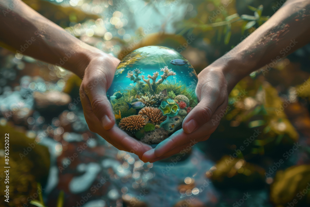 Precious ocean life in human hands Precious ocean life in human hands