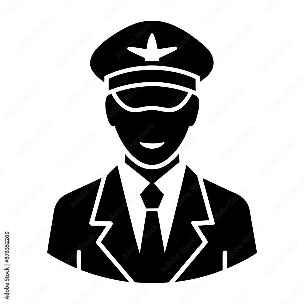 Pilot silhouette vector art illustration Pilot silhouette vector art illustration