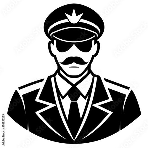 Pilot silhouette vector art illustration