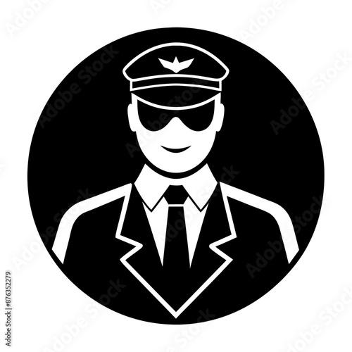 Pilot silhouette vector art illustration
