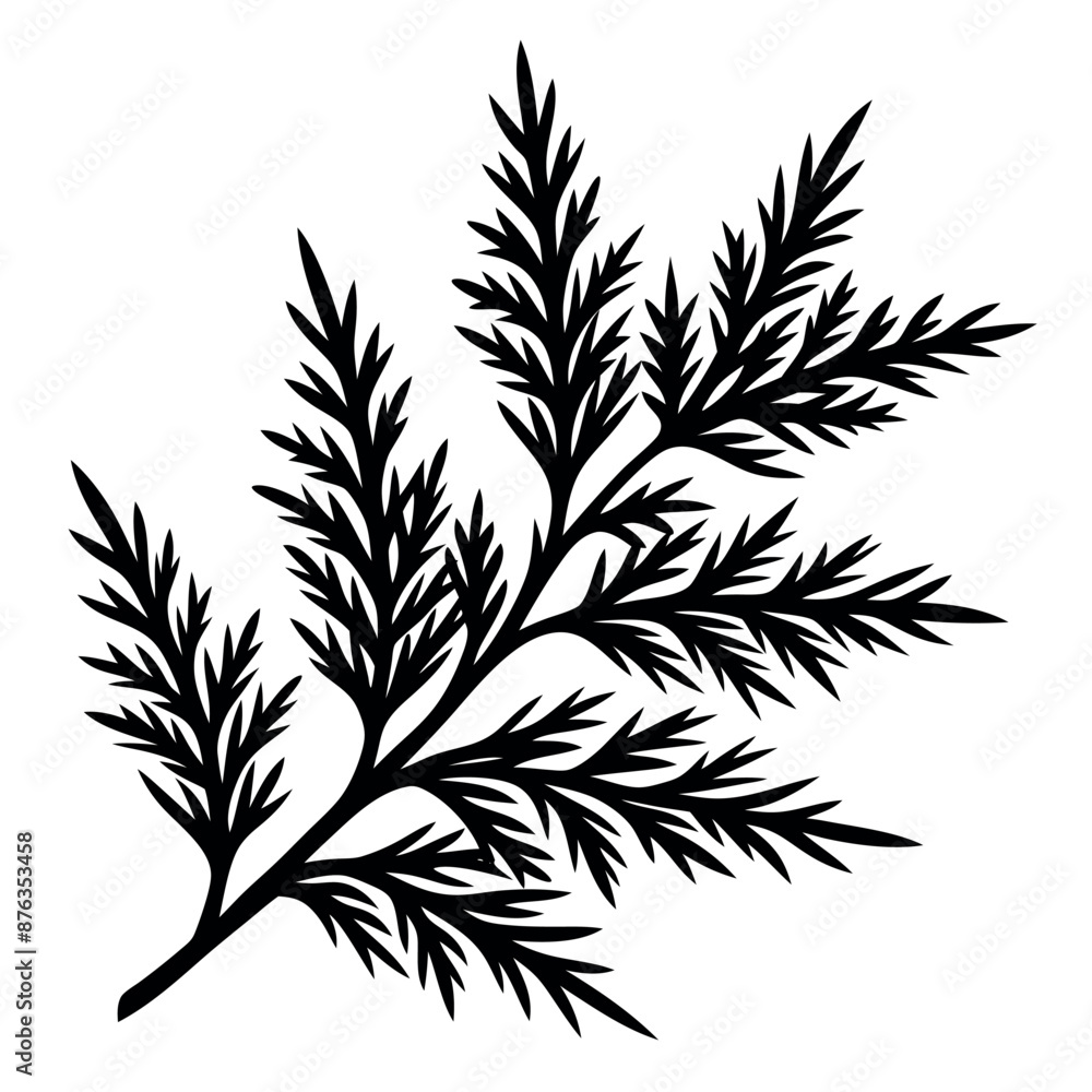 Naklejka premium Abstract plant silhouettes in black and white serve as a representation of nature 