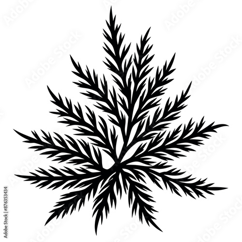 Abstract plant silhouettes in black and white serve as a representation of nature
