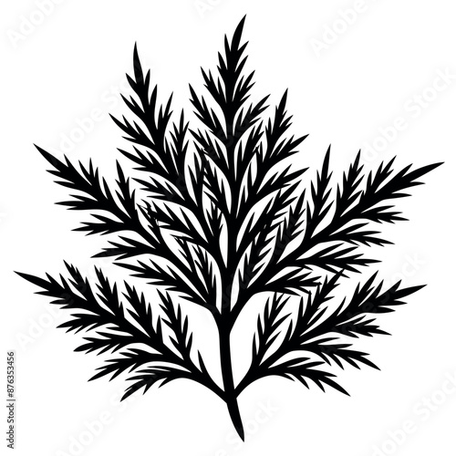 Abstract plant silhouettes in black and white serve as a representation of nature
