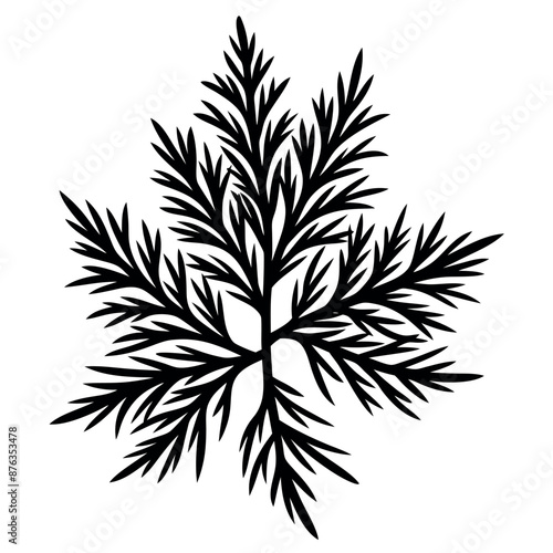 Abstract plant silhouettes in black and white serve as a representation of nature
