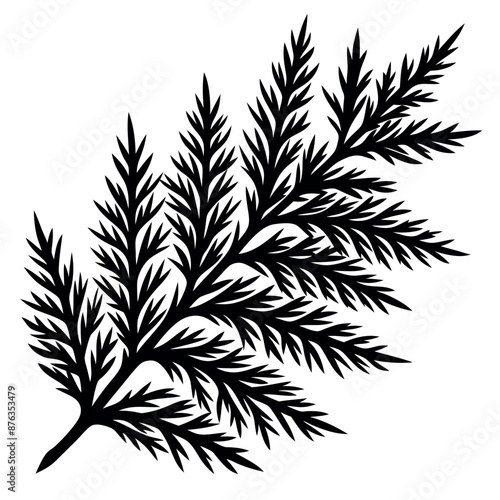 Abstract plant silhouettes in black and white serve as a representation of nature
