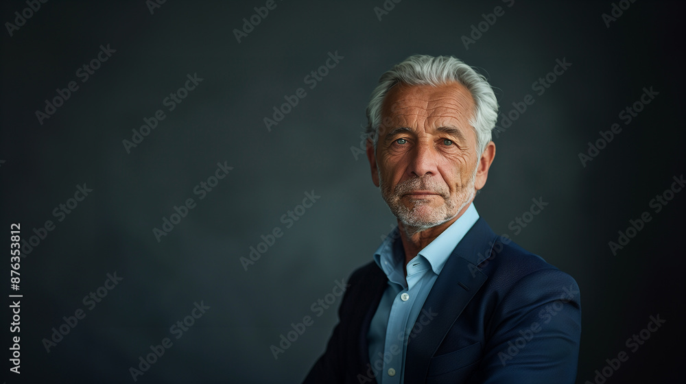 Portrait of a distinguished senior businessman in a suit against a dark background ,generative ai Portrait of a distinguished senior businessman in a suit against a dark background ,generative ai