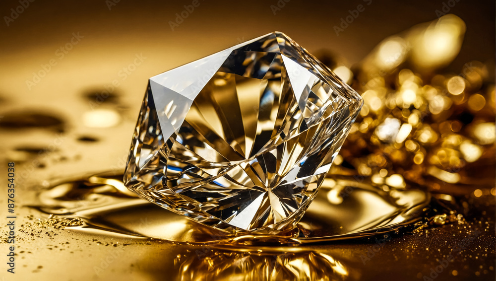closeup large dazzling diamond yellow gemstone closeup large dazzling diamond yellow gemstone