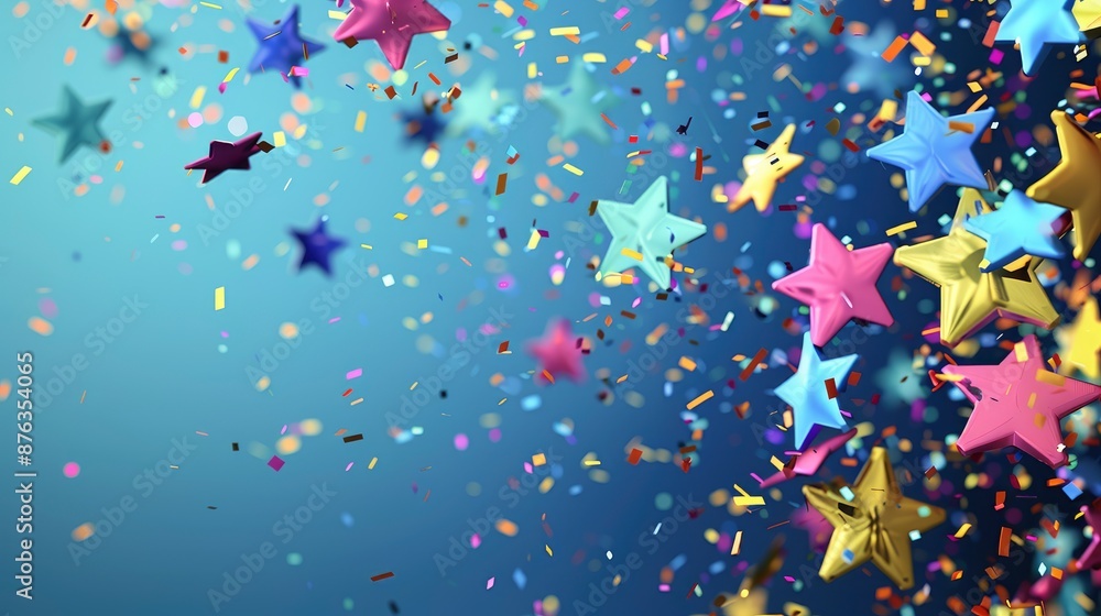 Star Card, Wishing A Happy New Year 2024 With Joyful Confetti Star Card, Wishing A Happy New Year 2024 With Joyful Confetti