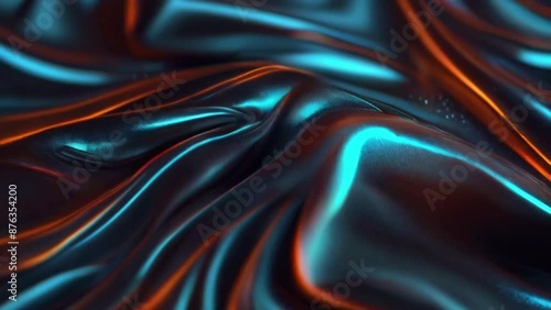Simulate a fabric made of liquid metal, undulating with smooth, fluid motions and changing colors like mercury, 4K High-Quality wallpaper animation video