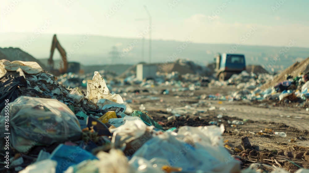 Fototapeta premium Trash filling a public dump