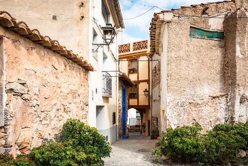 Billede på lærred a street in Jerica town, comarca of Alto Palancia, Province of Castellon, Commun