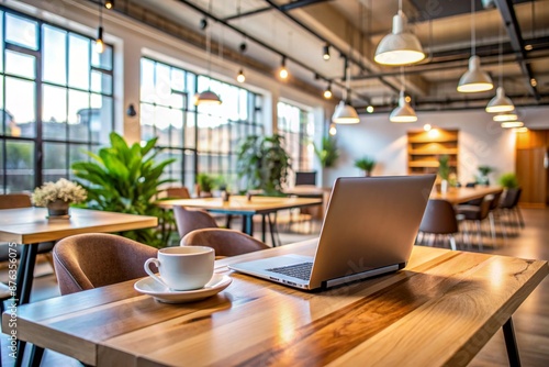 Wallpaper Mural Workspace with a computer in cafe Torontodigital.ca