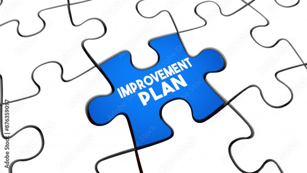 Improvement Plan Puzzle Piece Complete Goal Improve Objective Achieved Met 3d Animation Improvement Plan Puzzle Piece Complete Goal Improve Objective Achieved Met 3d Animation