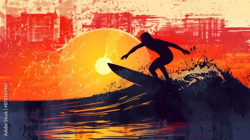 Surfer on sea waves